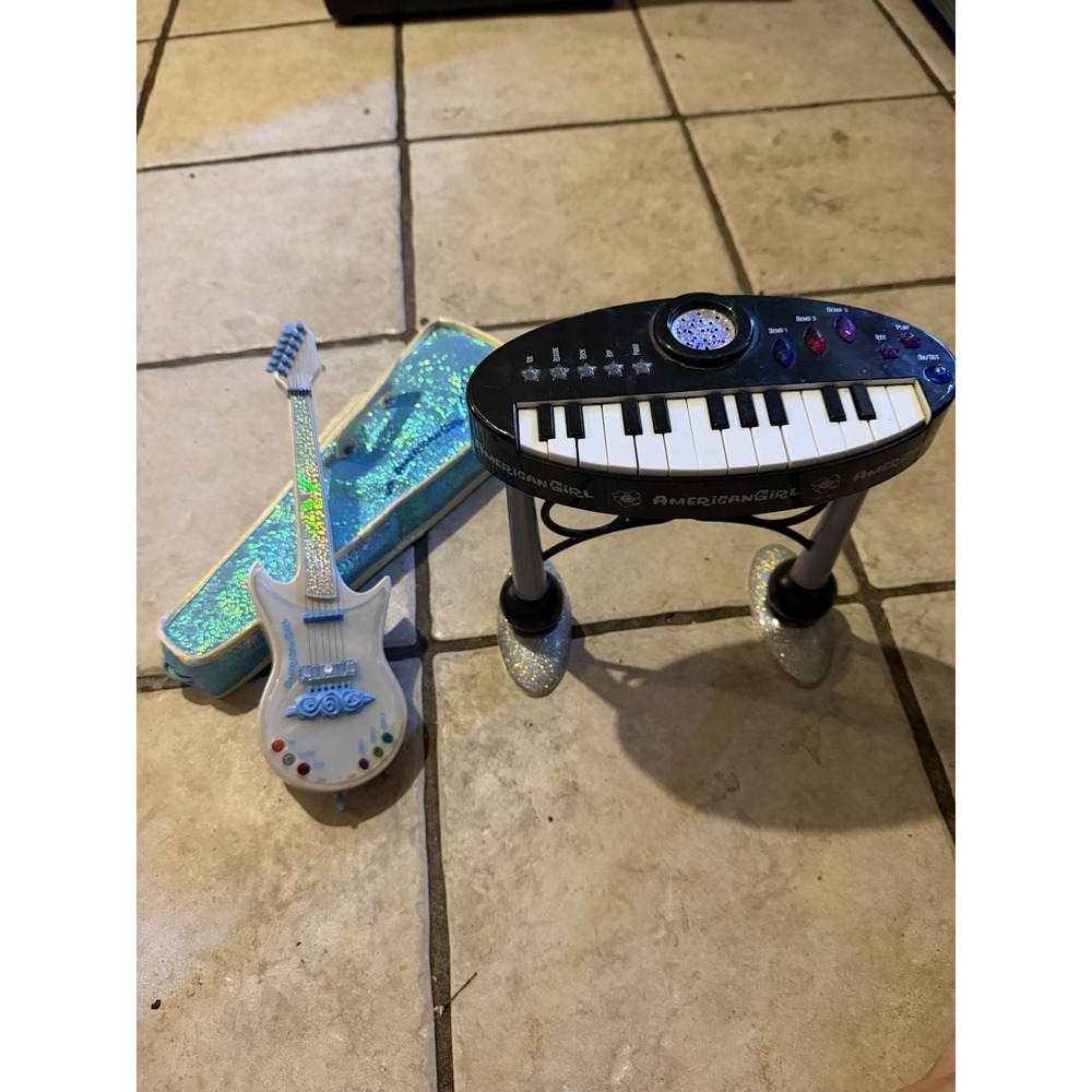 American Girl Retired Musical Instrument Set Both Work Guitar And Keyboard